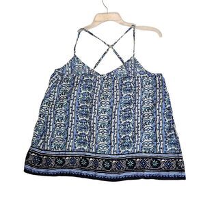 Hollister Blue Floral Boho Cami Top Sz Med‎